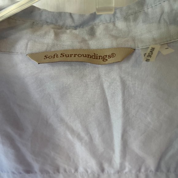 Women's Soft Surroundings Pastel Blue Tunic Blouse - Picture 2 of 7